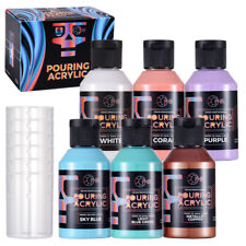 Ophir 6pcs 100mlbottle Pouring Paint Kit Pre-mixed High Flow Acrylic Paint Set
