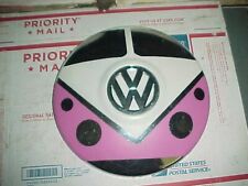 Vtg Vw Volkswagen 10 Hand Painted Pink Dog Dish Bowl Slum Bug Bus Hub Dub Cap