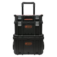 Tactix 980345527 3-in-1 Rolling Tool Box System Black