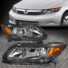 For 12-15 Honda Civic Black Housing Amber Corner Headlight Replacement Headlamp
