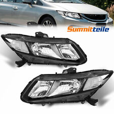 2pcs Black Front Lamps Headlights Assembly For 2012-2015 Honda Civic Ho2502144