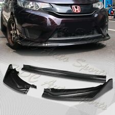 For 2014-2017 Honda Fit Jdm Carbon Look Front Bumper Body Kit Spoiler Lip 3pcs