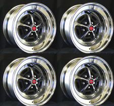 Magnum 500 Wheels 14x7 Set Of Complete W Caps And Lug Nuts 14x7 Red Centers