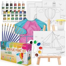 32pc Acrylic Paint Set For Kids - Art Supplies Canvas Paint Kit And Art Easel