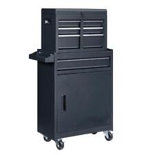 4-drawer Rolling Tool Chest Storage Cabinet With Wheels Adjustable Shelf Black