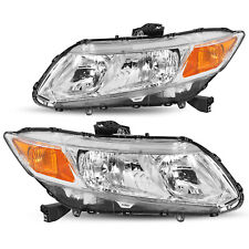 For 2012-2015 Honda Civic Sedan 12-13 Coupe Chrome Headlights Assembly Lamps Set