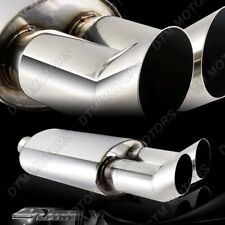 3 Dtm Style Dual Tip T-304 Stainless 2.5 Inlet Exhaust Muffler Universal