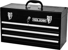3 Drawer 20.3 Metal Tool Box Portable Steel Tool Chest With Metal Latch Closure