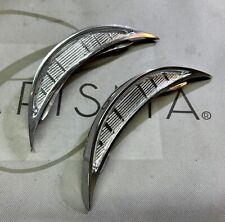 1956 Pontiac Front Fender Headlight Eyebrows Ornaments Oem Used Pair A A