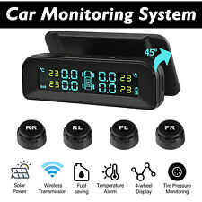 Wireless Solar Tpms Lcd Car Tire Pressure Monitoring System 4 External Sensor