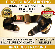 Seat Belts New Universal Black Lap Safety Belt Replacement 2 Point Buckle