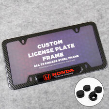 For Honda Sport Front Or Rear Carbon Fiber Texture License Plate Frame Cover