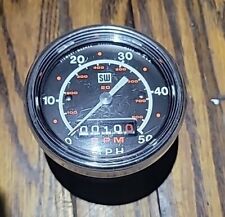 Vintage Sw Stewart Warner Speedometer 10 Miles Only 0-50 Mph Used