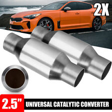 2x 2.5 Inlet Outlet Universal Catalytic Converter Cat Stainless Steel Weld-on