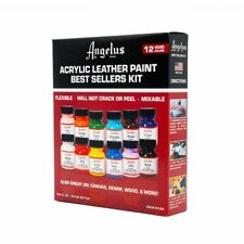 Angelus Acrylic Leather Paint Best Sellers Kit 12 Colors 1 Oz