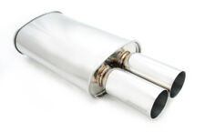 Megan M-dt Turbo 3 Dual Stainless Steel Tips Oval Exhaust Muffler 3 Inlet