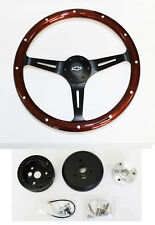 60-69 Chevrolet Pick Up Steering Wheel Dark Mahogany Wood Black 15 With Bowtie