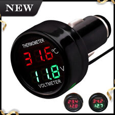 12-24v Car Cigarette Lighter Socket Charger Usb Voltmeter Thermometer Truck 