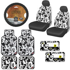 Disney 14pc Mickey Mouse Car Truck Front Rear Vinyl Rubber Floor Mat Seat Covers