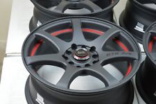 Set Of 4 New Ddr Zk15 17x7.5 5x100114.3 Matt Black Red Ring 17 Wheels Rims