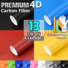 Premium 4d Gloss Carbon Fiber Vinyl Sticker Wrap Decal Sheet Bubble Free Film