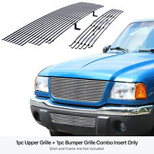 For 2001-2003 Ford Ranger Xlt 4wd Stainless Chrome Billet Grille Insert Combo