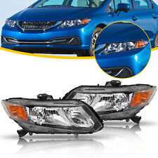 Leftright Pair Headlamps For 2012-15 Honda Civic Sedan Headlights Black Housing