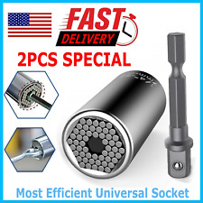 Universal Socket Wrench Tool Set Drill Adapter Magic Grip 14-34 7mm-19mm
