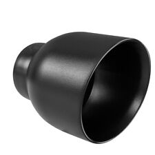 Double Wall Exhaust Tip Black Coating Muffler Pipe Weld On 2.5 Id X 4odx 5l