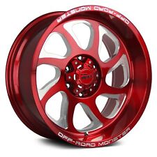 Off-road Monster M22 Wheels 20x10 -19 6x139.7 106.4 Red Rims Set Of 4