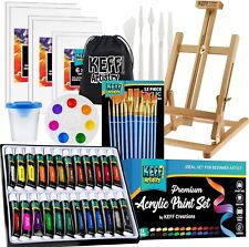 Acrylic Paint Set For Adults Kids - 51pcs Art Painting Kit Supplies