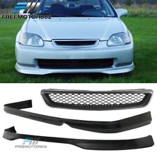 For 96-98 Honda Civic 2 4dr Type R Pp Front Pu Rear Bumper Lip Abs Hood Grille