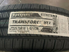 2 New Lt 225 75 16 Lre 10 Ply Firestone Transforce Ht2 Tires