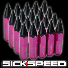 Sickspeed 20 Pc Pinkblack Spiked Extended 60mm Lug Nuts Wheelsrims 12x20 L22
