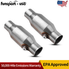 2pcs 2.5 Inlet Outlet Universal Catalytic Converter Stainless Steel Weld-on