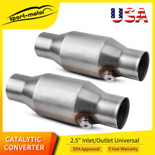 2x Universal 2.5 Inlet Outlet Catalytic Converter Epa Obdii Approved 425250