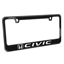 Black Real Carbon Fiber License Plate Frame - Honda Civic