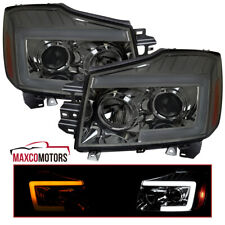 Smoke Projector Headlight Fits 2004-2015 Titan Led Sequential Signal Head Lamps