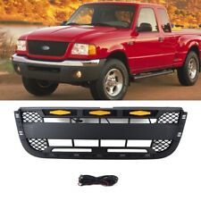 Black Front Grille Fits For 2001 2002 2003 Ford Ranger Upper Grill Wlight