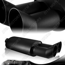 3 Outlet Dtm Dual Slant Tip Black Stainless Steel 2.5 Inlet Exhaust Muffler