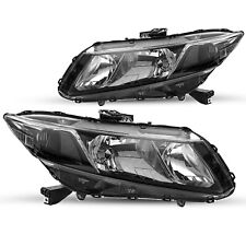 For 2012-2015 Honda Civic Sedan 12-13 Coupe Black Headlights Clear Corner Lamps