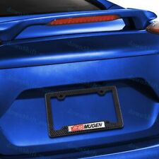2pcs Mugen Car Emblem W Carbon Look Abs License Plate Tag Frame For Honda Civic