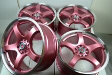 Set Of 4 New Ddr Fuzion 17x7.5 5x100114.3 38mm Offset Pink 17 Wheels Rims