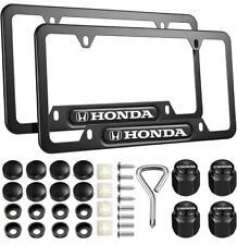 For Honda Civic Accord Cr-v Sport Front And Rear License Plate Frame Black